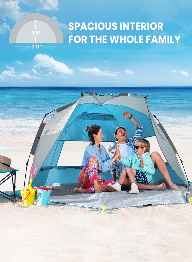 OutdoorMaster Beach Tent Sun Shelter for 3-4 Person, Pop Up Beach Tent Easy Setup with Sandbags, Portable Sun Shade Canopy with Carrying Bag for Beach & Outdoor, UPF50+ UV Protection - Ocracoke Coast - Image 4